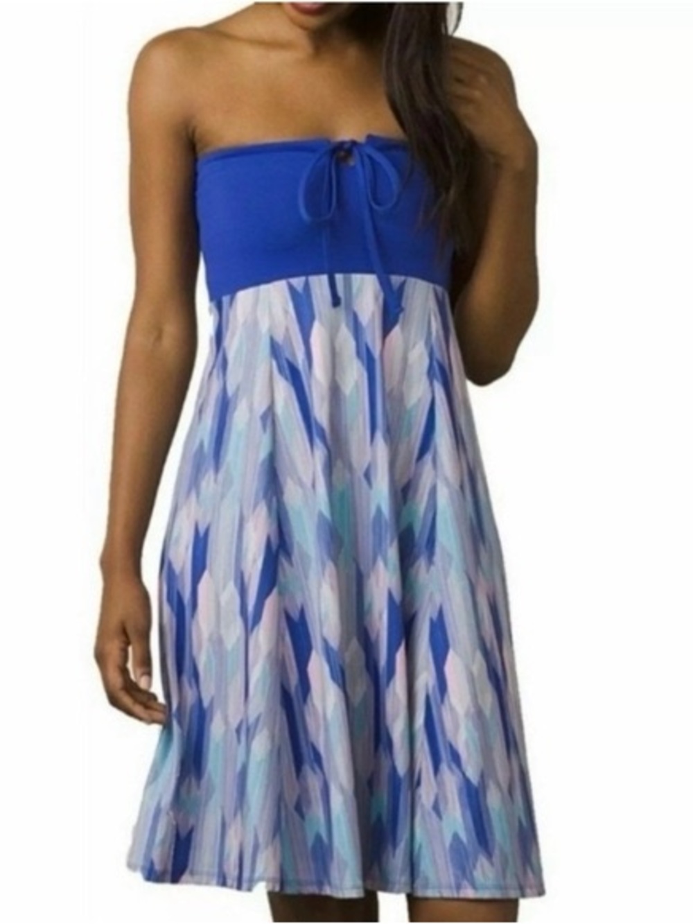 PrAna Solana geometric‎ Dress Convertible Tube Top Halter Purple size small